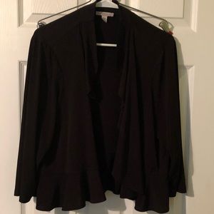 Black ruffled jacket/cover up size 2X